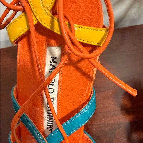 Manolo Blahnik Multicolor Strappy Heels - Picture 7 of 9